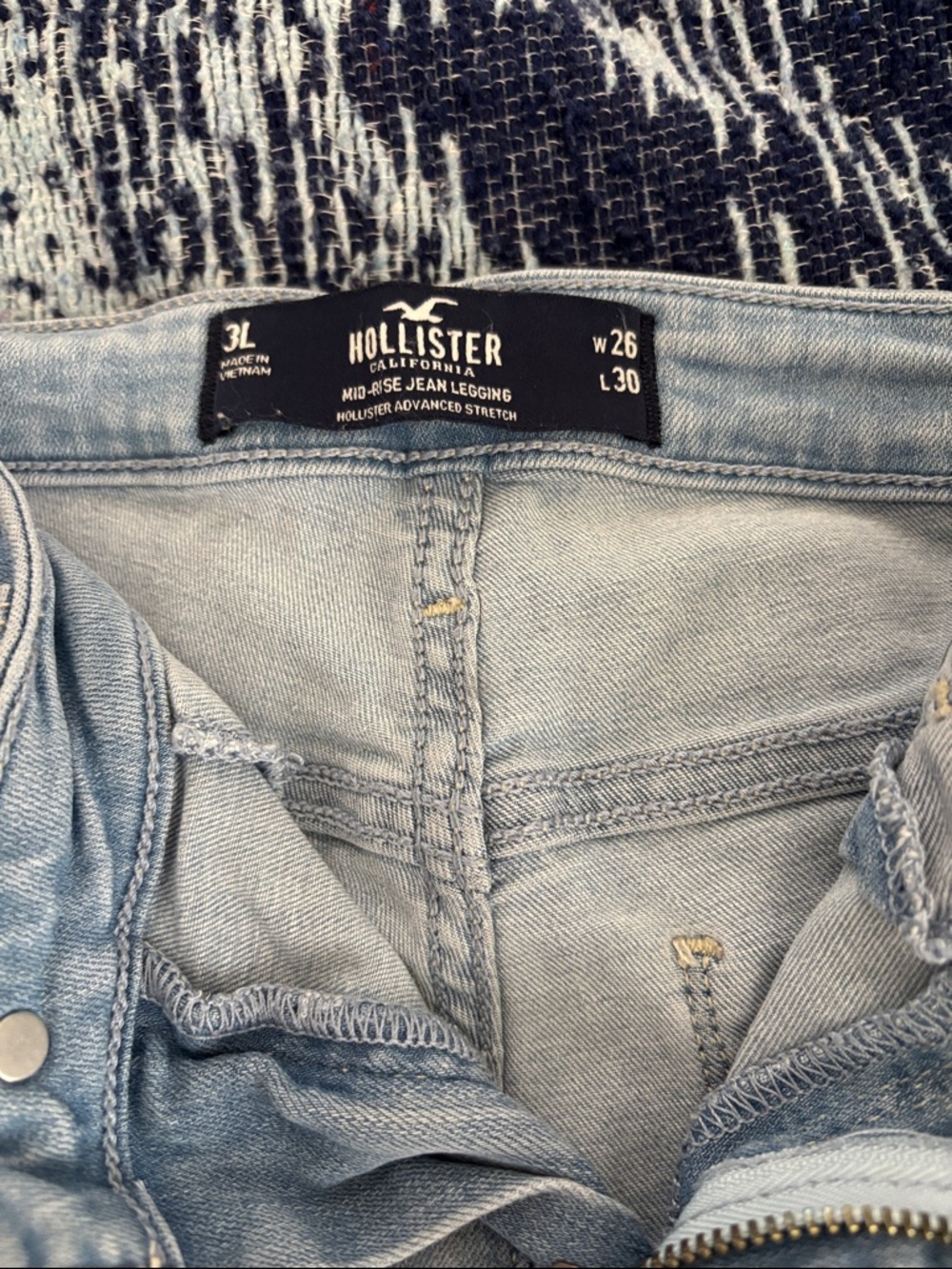 Hollister Light Blue Mid-Rise Jean Jeggings for Women